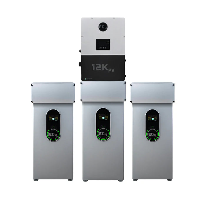 EG4 12KPV Hybrid Solar Inverter & EG4 WallMount Indoor Battery Bundle | 14.3kWh - 85.8kWh Capacity
