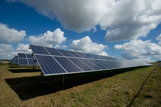 Commercial Solar Panel (Large Scale Panel) in an open field