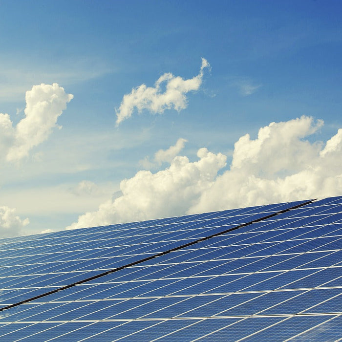 Monocrystalline Solar Panels with blue sky