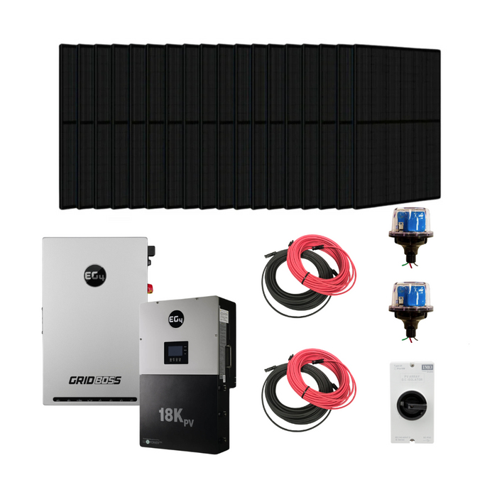 Complete Grid Tied Solar Kit | EG4 18KPV | EG4 Gridboss | 8,000W to 18,000W PV Input