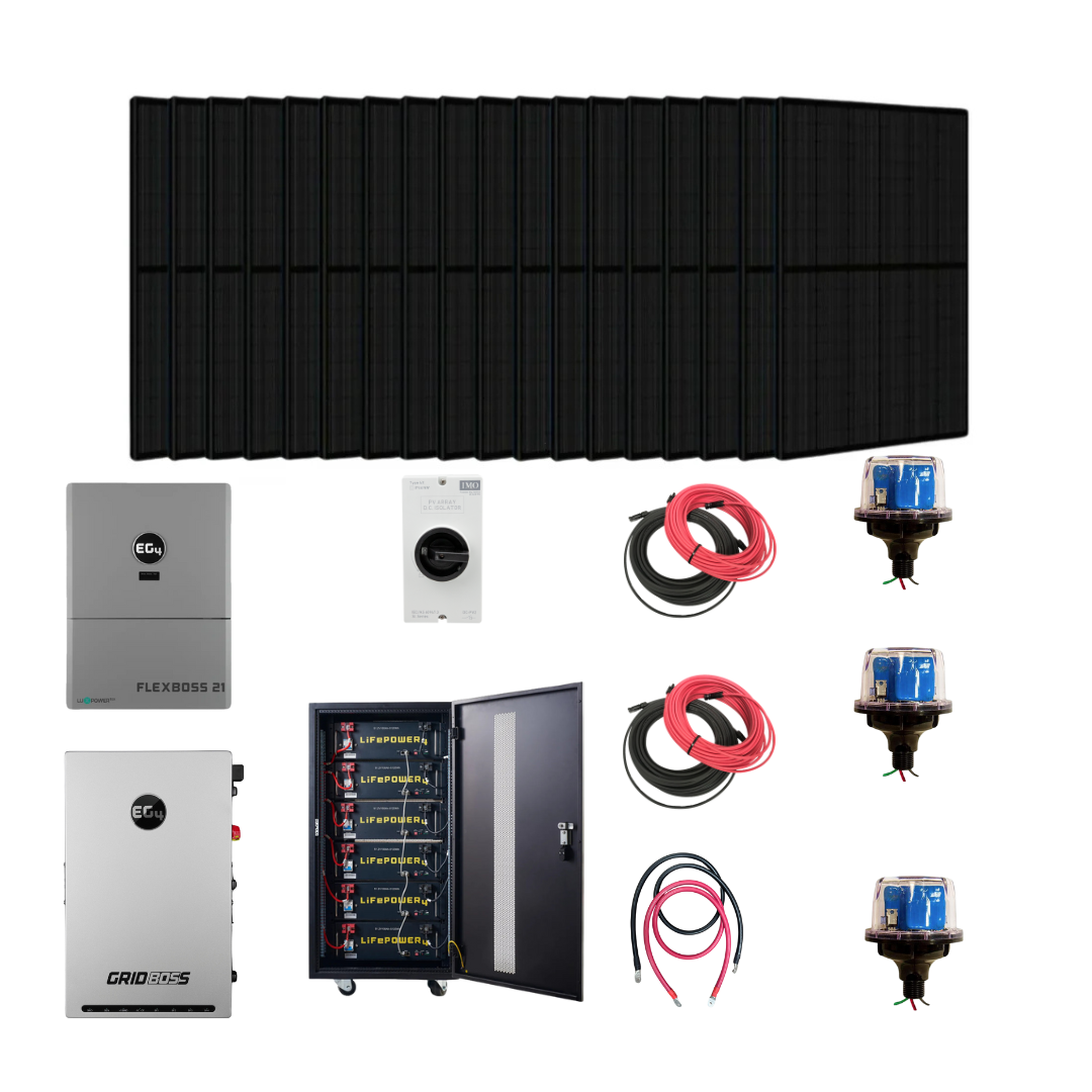 Complete Hybrid Solar Kit | EG4 Flexboss21 | EG4 Gridboss | 16kW Continuous AC Output | EG4 48V Lithium Battery