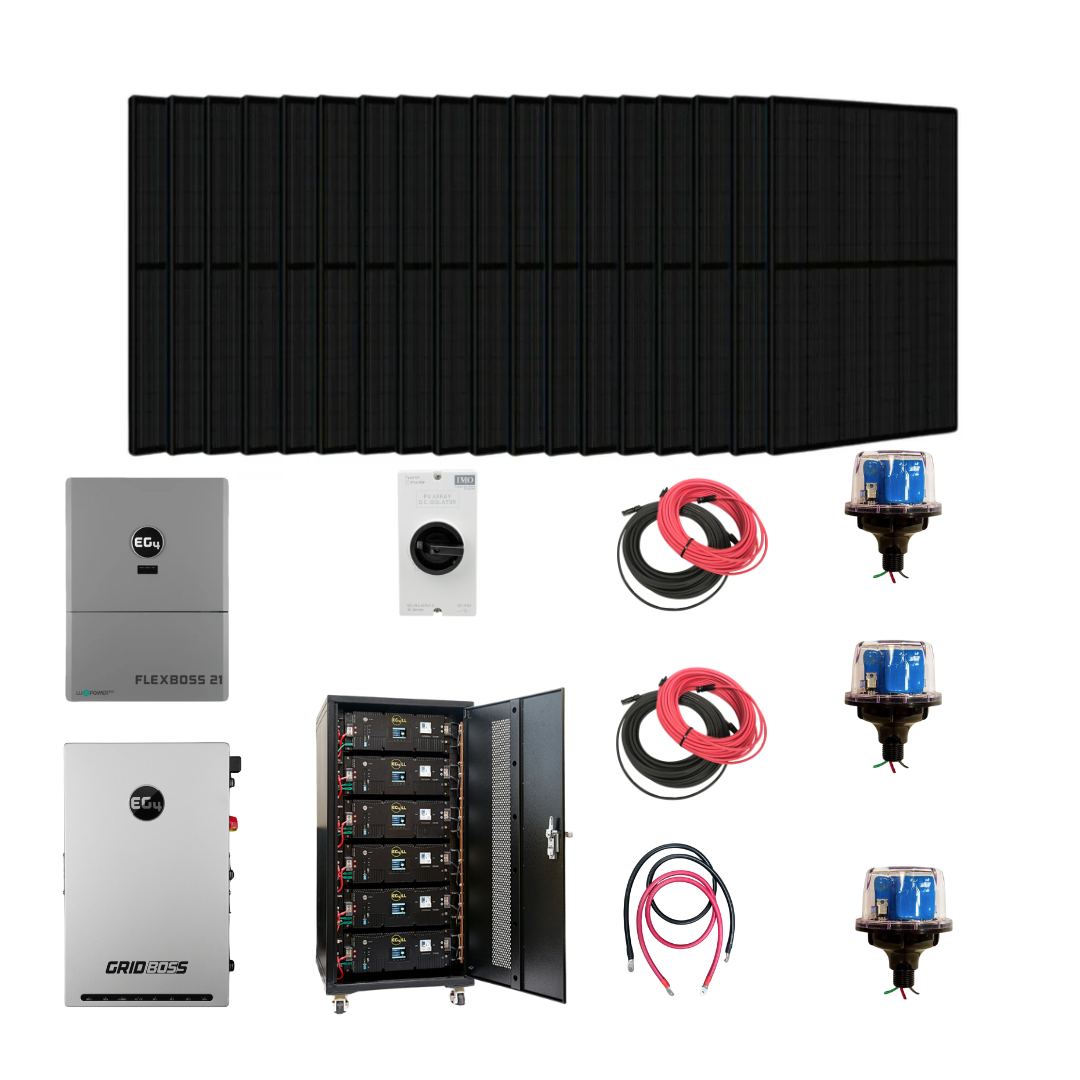 Complete Hybrid Solar Kit | EG4 Flexboss21 | EG4 Gridboss | 16kW Continuous AC Output | EG4 48V Lithium Battery