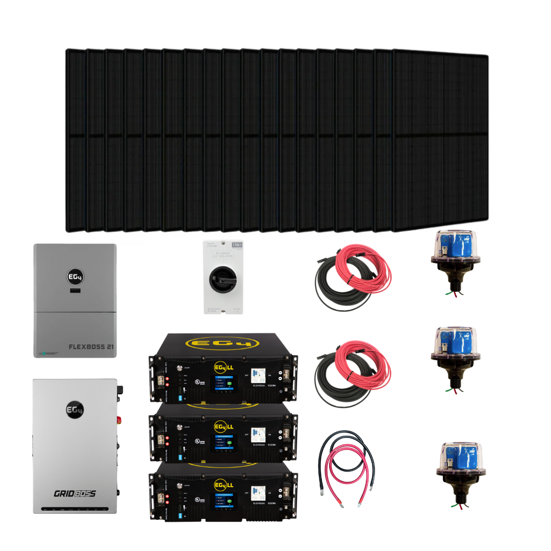 Complete Hybrid Solar Kit | EG4 Flexboss21 | EG4 Gridboss | 16kW Continuous AC Output | EG4 48V Lithium Battery