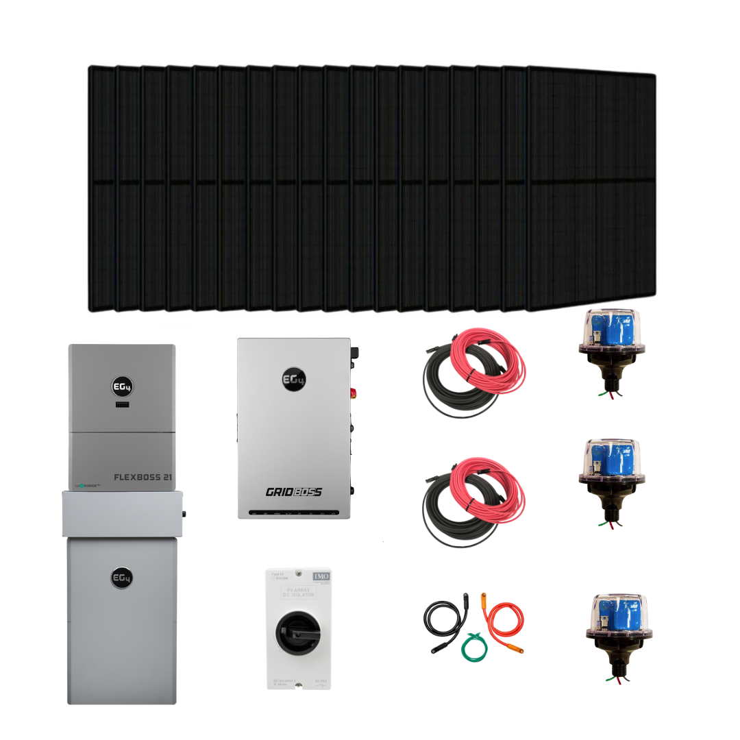 Complete Hybrid Solar Kit | EG4 Flexboss21 | EG4 Gridboss | 16kW Continuous AC Output | EG4 48V Lithium Battery