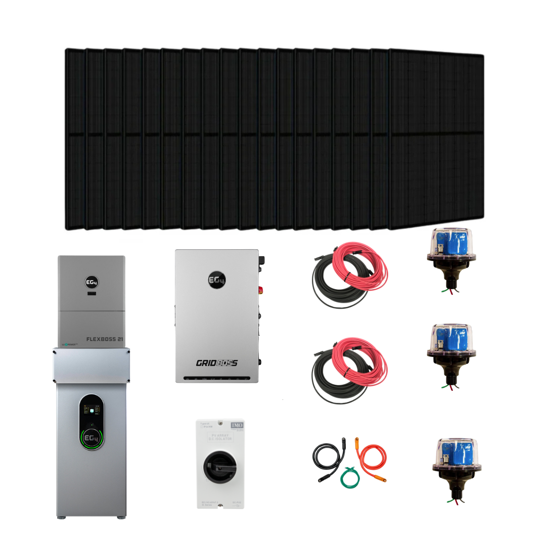 Complete Hybrid Solar Kit | EG4 Flexboss21 | EG4 Gridboss | 16kW Continuous AC Output | EG4 48V Lithium Battery