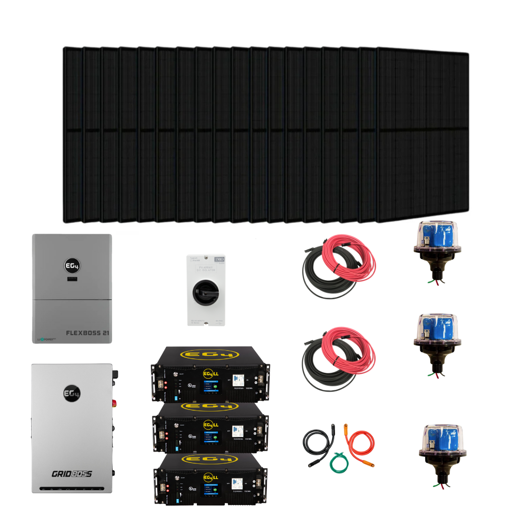 Complete Hybrid Solar Kit | EG4 Flexboss21 | EG4 Gridboss | 16kW Continuous AC Output | EG4 48V Lithium Battery