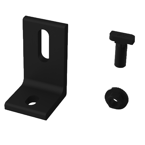 K2 Racking L-Foot Bracket, Slotted w/T-Bolt | Dark