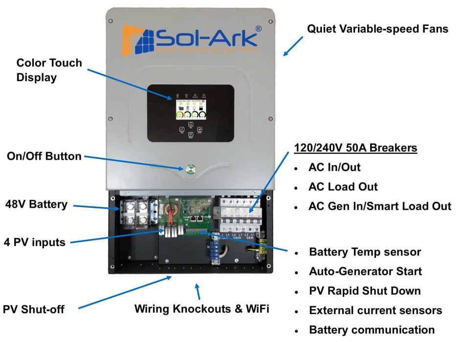 Sol Ark 8k All-In-One Hybrid Solar Inverter | 10 Year Warranty Included