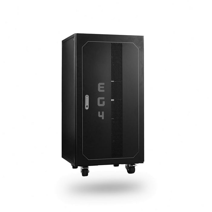 EG4 Lifepower4 V2 Battery Bundle | 30.72kWh | 6 Server Rack Batteries with Pre-Assembled Enclosed Battery Rack | With Door and Wheels