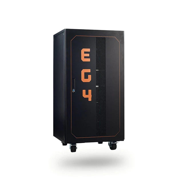 EG4 6-Slot Battery Rack | With Pre-Assembled Enclosed Rack | With Door & Wheels | Busbar Covers