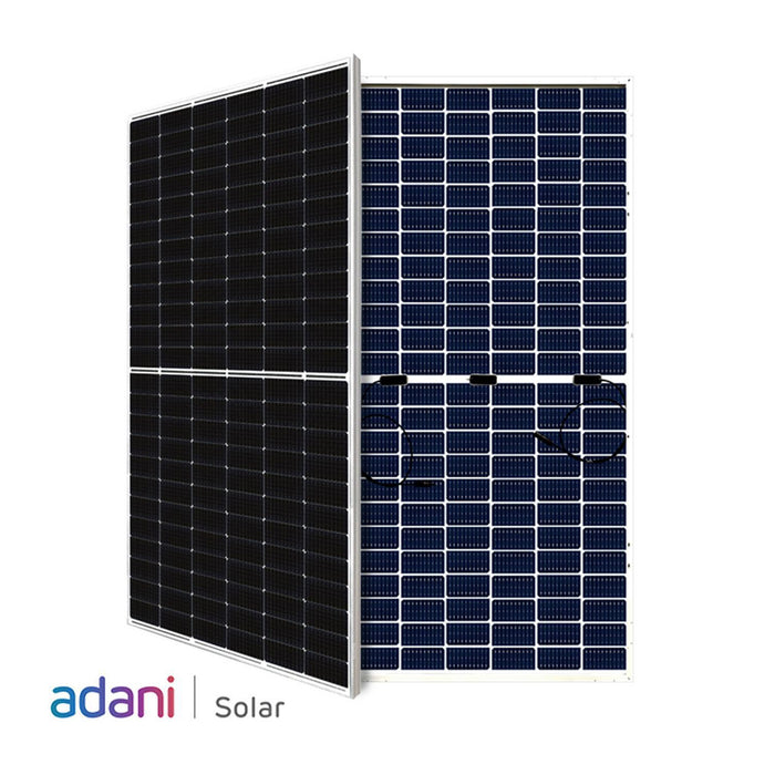 Adani Solar 530w Half-Cut Mono-Crystalline Bifacial Solar Panels (Silver) | ASB-M10-144-530 | Up to 645W with Bifacial Gain