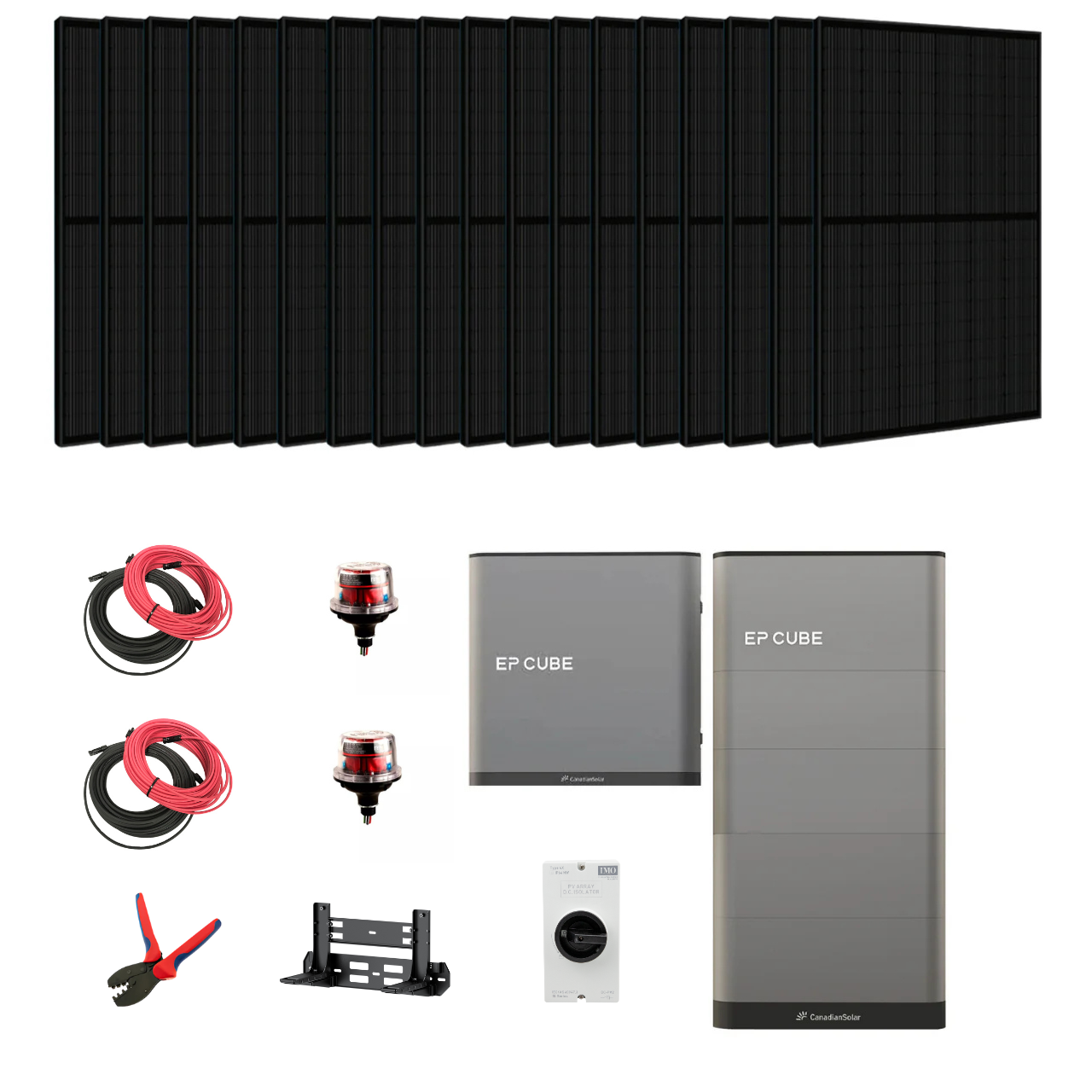 Canadian Solar EP Cube Hybrid Solar Kit | Up To 18.55kW PV Input | Up to 15.2kW Continuous Power | 48V System