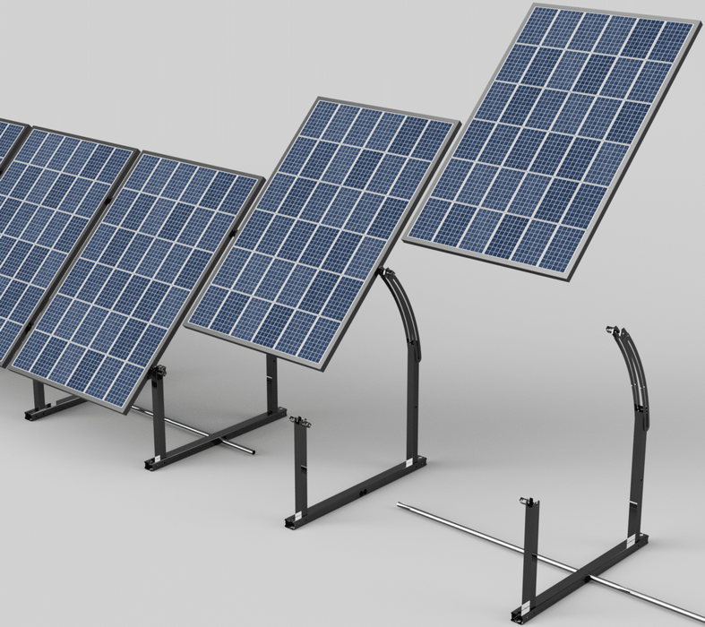 IntegraRack IR-45ASAB BallastRack™ Seasonably Adjustable Solar Panel Ground Mount - Black Zinc Electroplated Steel