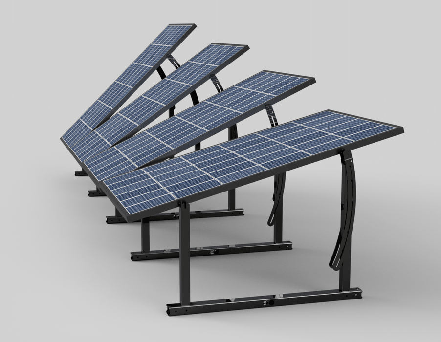 IntegraRack IR-45ASAB BallastRack™ Seasonably Adjustable Solar Panel Ground Mount - Black Zinc Electroplated Steel