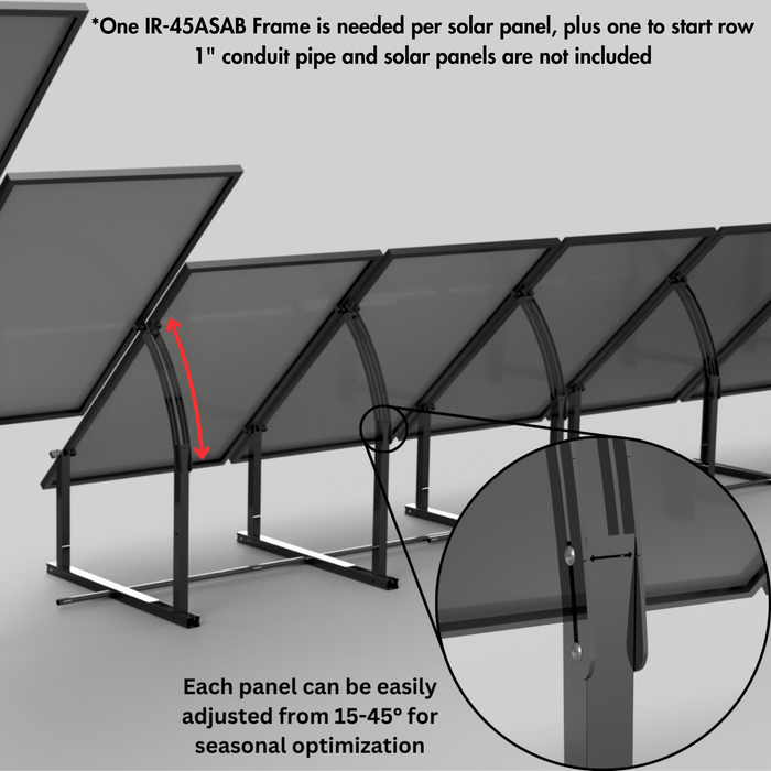 IntegraRack IR-45ASAB BallastRack™ Seasonably Adjustable Solar Panel Ground Mount - Black Zinc Electroplated Steel