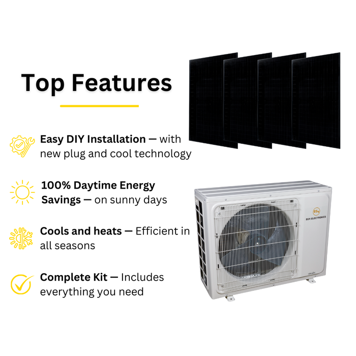 EG4 Hybrid Solar Mini Split Kit | 24k BTU AC/DC | SEER21 | Up To 3080W of Solar PV