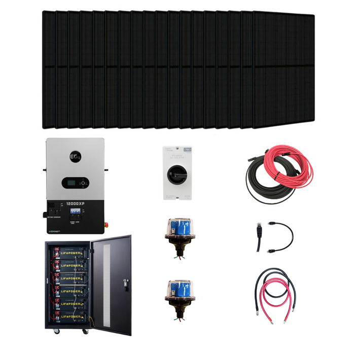 Complete Off Grid Solar Kit | EG4 6000XP | Up To 7kW PV Input | 6kW Continuous Power | 48V Server Rack Battery System