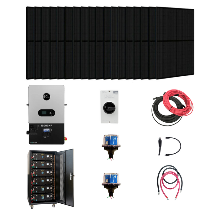 Complete Off Grid Solar Kit | EG4 6000XP | Up To 7kW PV Input | 6kW Continuous Power | 48V Server Rack Battery System