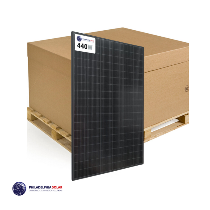 Philadelphia Solar Pallet of 440 Watt Nexus Bifacial Solar Panel [Black] | 37 Solar Panels | PS-MNB108(HCBF)-440W