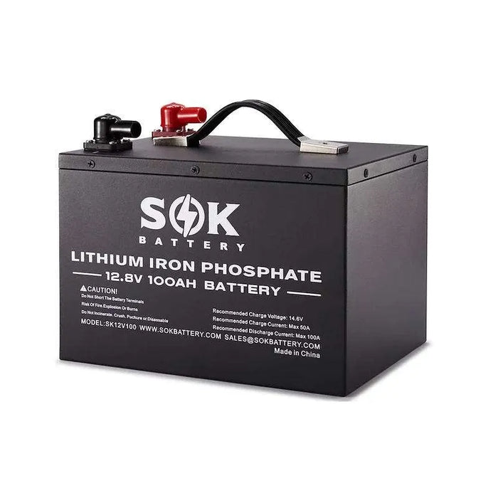 SOK Battery 12V 100Ah LifePO4 Lithium Solar Battery - SK12V100