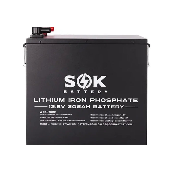 SOK 12V 206Ah LifePO4 Deep Cycle Solar Battery - SK12V206