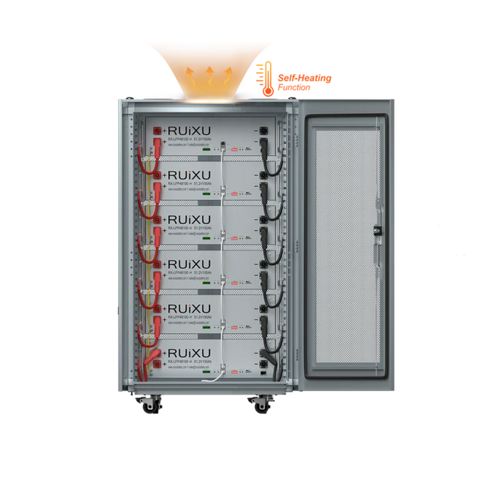 RUiXU RX-LFP48100 Self Heating Lithium Server Rack Battery Kit | 15 kWH, 20 kWH, 25 kWH, 30 kWH