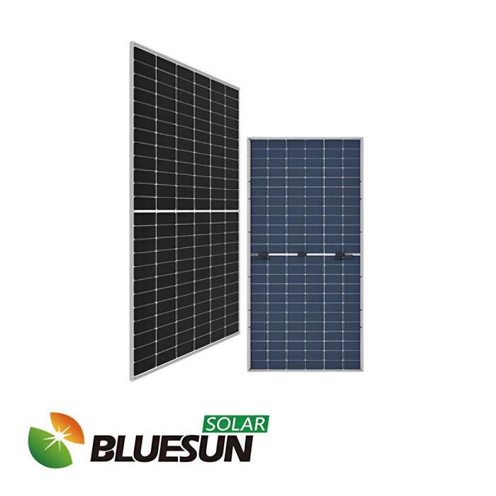 BlueSun 460W Half-Cell Bifacial Solar Panel (Silver) | Up to 575W with Bifacial Gain