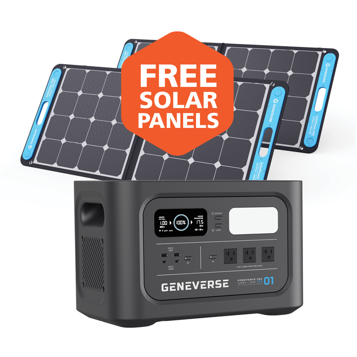 1200-Watt HomePower ONE PRO LiFePO4 Solar Generators (1210Wh Backup Battery + Solar Panels)