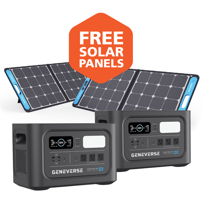 1200-Watt HomePower ONE PRO LiFePO4 Solar Generators (1210Wh Backup Battery + Solar Panels)