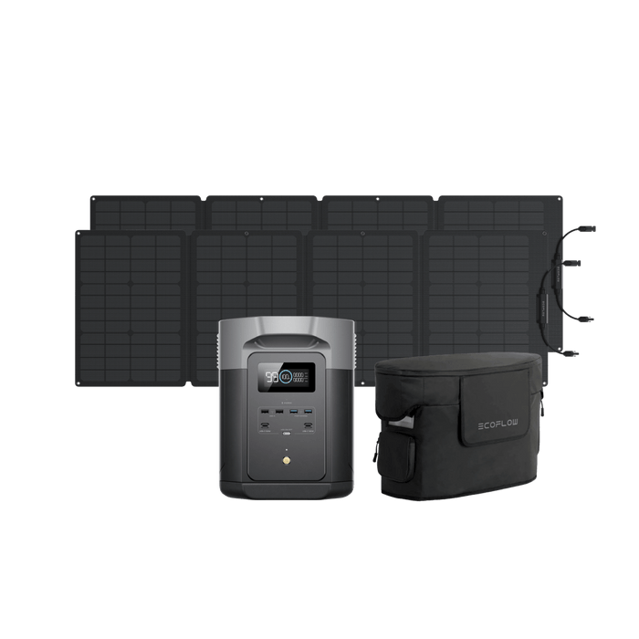 EcoFlow DELTA 2 Max + 2 x 110W Portable Solar Panel + Waterproof Bag - Livestream