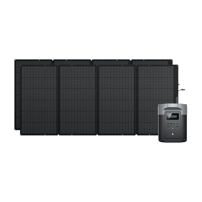 EcoFlow US 2*400W + DELTA 2 Max EcoFlow DELTA 2 Max + 400W Portable Solar Panel