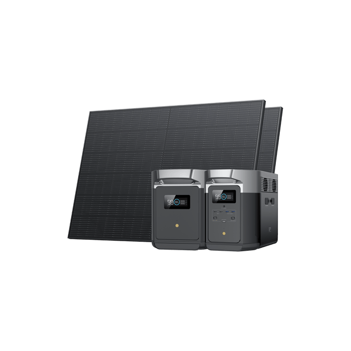 EcoFlow DELTA Max Portable Power Station + 2*400W Rigid Solar Panel + EcoFlow DELTA Max Smart Extra Battery