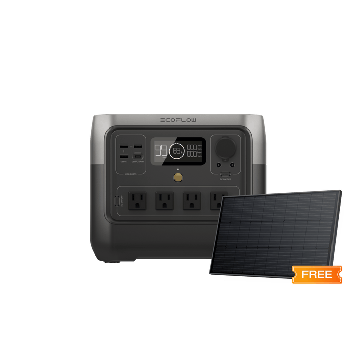 EcoFlow US Standalone RIVER 2 Pro Portable Power Station EcoFlow RIVER 2 Pro Portable Power Station + 1*100W Rigid Solar Panel- Flash Sale